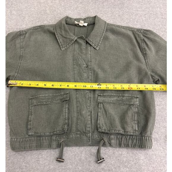 Splendid Breck Utility Jacket Soft Green Linen Blend XS Cropped Lightweight - Picture 9 of 10